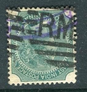 INDIA; 1870s early classic QV issue used 1a. value LETTERED POSTMARK RMS