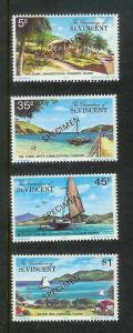 ST VINCENT GRENADINES Sc#129-132 Specimen Set MNH