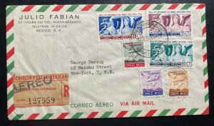 1954 Mexico City Mexico Commercial Airmail Cover To New York USA Sunburst