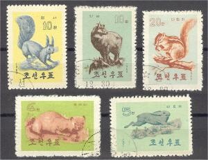 NORTH KOREA, WILD ANIMALS 1962, USED SET