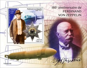 Chad - 2023 Ferdinand von Zeppelin - Stamp Souvenir Sheet - TCH230125b