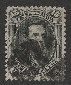 UNITED STATES 1862 Lincoln 15c grey-black. Sc 77 cat US$180. 