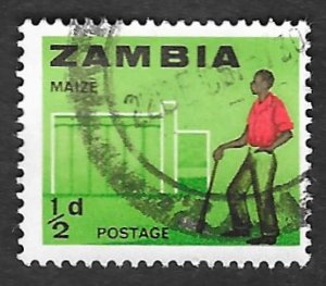 Zambia Scott #4 1/2p ‭Farmer and Silo (1964) Used
