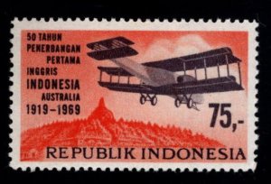 Indonesia Scott 778 MNH**  stamp Bi-Plane flight to Australia