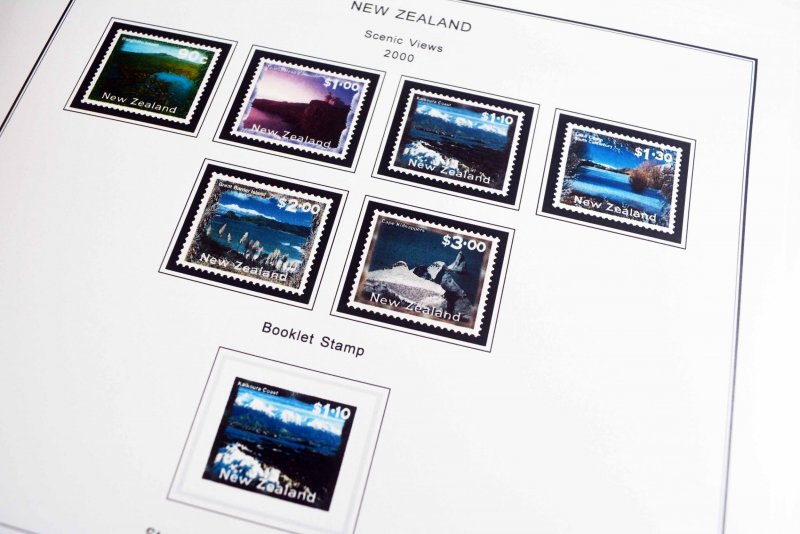 COLOR PRINTED NEW ZEALAND 2000-2004 STAMP ALBUM PAGES (88 illustrated pages)