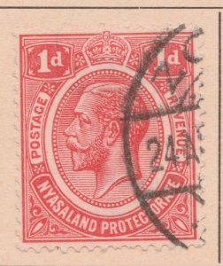 NYASALAND 1913-19 WMK Mult Crown CA 1d Used Stamp A30P13F41680-