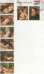 Thematic Stamps Art - PARAGUAY 1986 TITIAN NUDES 7v used
