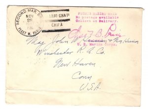 US  CHINA MARINE SHANGHAI B/S 2nd MARINE 1937 NOV 28 TO USA