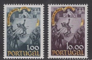 PORTUGAL SG1522/3 1973 DEFENCE OF FARIA CASTLE BY THE ALCAIDE MNH