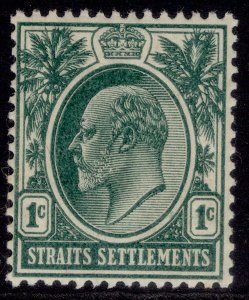 MALAYSIA - Straits EDVII SG127a, 1c deep green, LH MINT. Cat £25. CHALKY