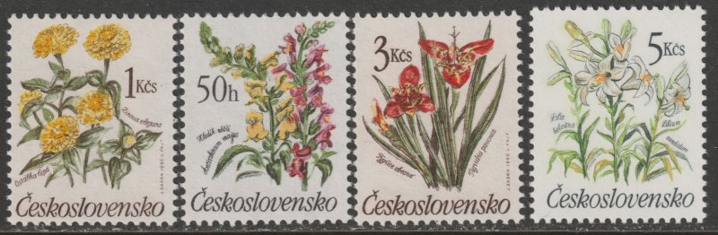 1990 Czech Rep - Sc 2779-82 - MNH VF - 4 single - Flowers