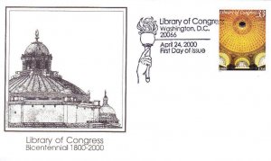 FDC #3390 Library of Congress Bicentennial 2000