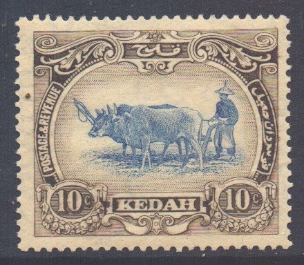 Malaya Kedah Scott 33 - SG30, 1921 Wheatsheaf 10c MH*