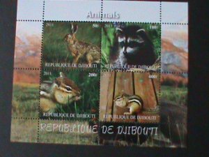 DJIBOUTI-2011- LOVELY PETS ANIMALS-MNH-S/S VF LAST ONE WE SHIP TO WORLDWIDE