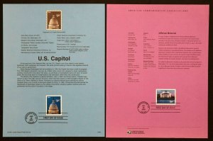 U.S. Used #3647 $3.85 Jefferson Mem & #3472 $3.50 Capitol Dome. Souvenir Pages