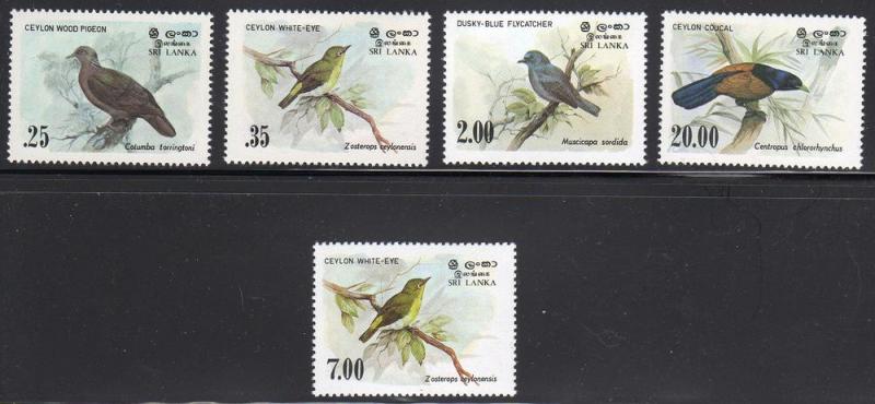 Sri Lanka 691-94, 877 - Mint-NH - Birds (cv $7.90)