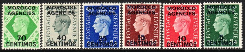 1937 - 1940 GB KGV offices in Morocco surcharge set MNH Sc# 83 / 88 CV $43.15