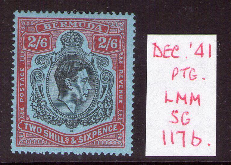 BERMUDA GEORGE VI 2/6 SG117b Dec. 41 lightly hinged.