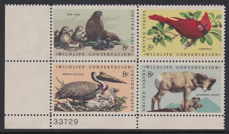 US 1467a Wildlife Conservation Plate Block MNH 
