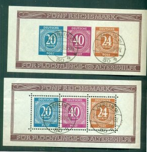 GERMANY #B294-5, Souvenir sheets, perf & imperf, used, scarcer & VF, Scott $280.