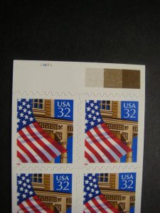 Scott 2921a, 32c Flag over Porch, UNFOLDED #22221, Pos 45, MNH Booklet Beauty