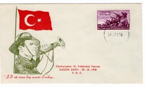 Turkey 1938 Sc 809 FDC