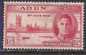 Aden 1946 KGV1 1 1/2a Victory Carmine MM SG 28 ( C543 )