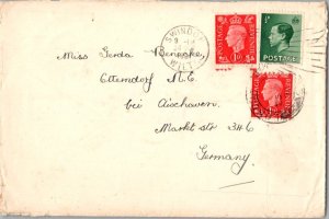 Great Britain 1/2d KEVIII and 1d KGVI (2) 1937 Swindon, Wilts. to Elterndorf,...