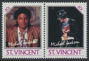 St. Vincent  SC# 894a-b  MNH Michael Jackson se-tenant pair 1985 see detail &...