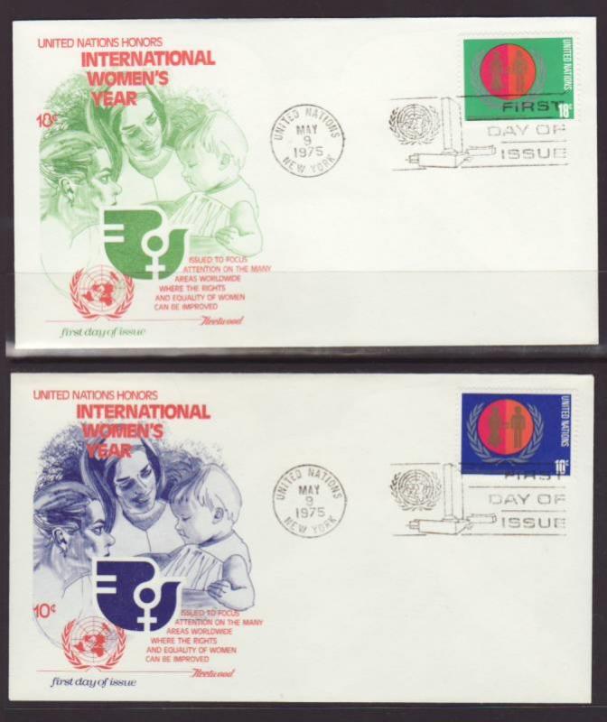 UN New York 258-259 Women 1975 Fleetwood S/2 U/A FDC 