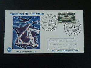 aviation FDC France stamp day 1959