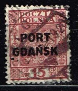 Port Gdansk 1929,Sc.#1K22 used Eagle (On a Solid Background)