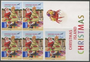 CHRISTMAS IS. Sc#508a 2012 $1.60 Christmas Booklet Pane of 5 Mint NH