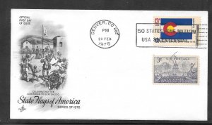 Just Fun Cover #1670 FDC CO. State Flag Artcraft Cachet. (A1500)