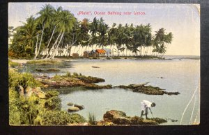1930 Costa Rica Picture Postcard Cover To Condor NY USA Piuta Ocean Bathing