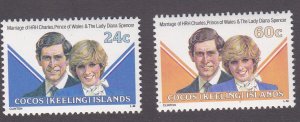 Cocos Islands # 73-74, Royal Wedding, NH, 1/2 Cat.