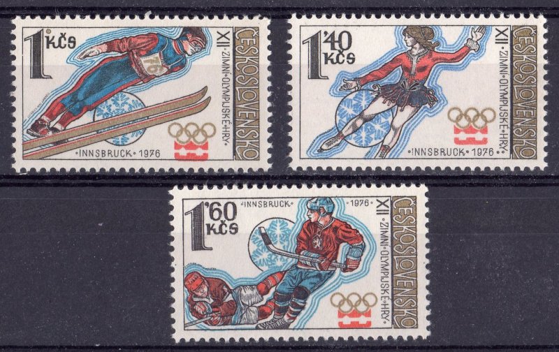 Czechoslovakia 1976 Sc#2054/2056 INNSBRUCK OLYMPIC GAMES Set (3) MNH