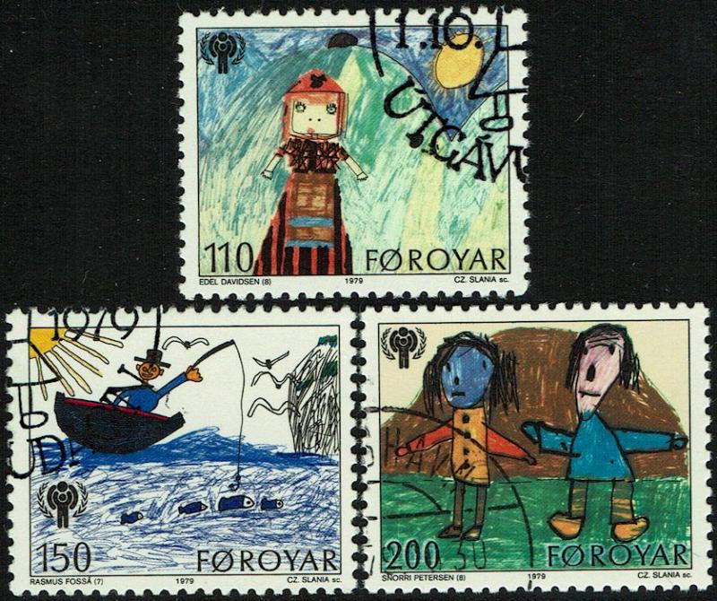 Faroe Islands #45-47  Used/CTO - Amnesty International (1979)