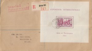 Dakar, Senegal to Manchester, England 1938 Registered, 1937 Arts & ... (51989)