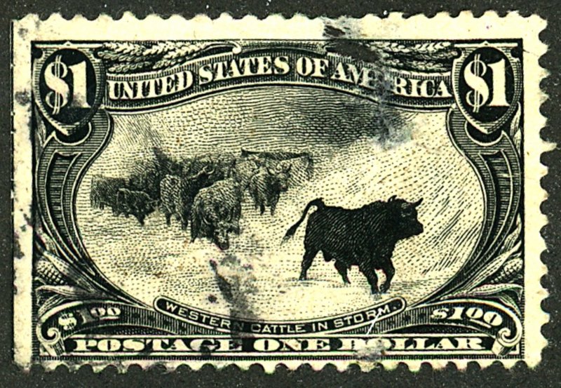 U.S. #292 USED LARGE TEAR/THIN