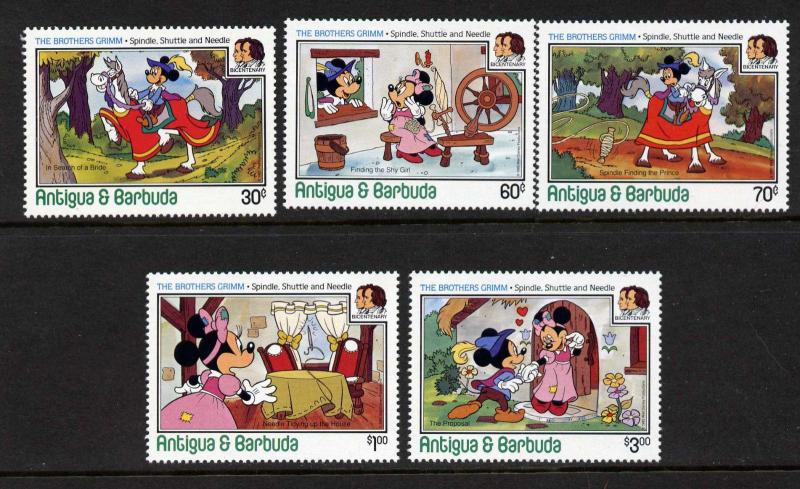 Antigua 896-900 MNH Disney, Brothers Grimm, Horse, Castle