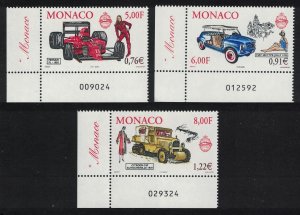 Monaco Motor cars Royal Collection 3v Corners Number 2000 MNH SG#2479-2481