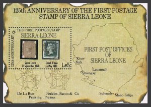 Sierra Leone 656,MNH.Mi Bl.24. Postage Stamps-125.Penny Black,Printing presses,