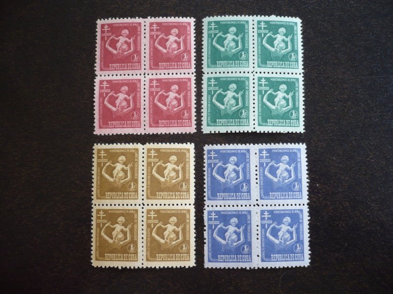 Stamps- Cuba-Scott# RA12-RA15 - Mint Hinged Set of 4 Postal Tax Stamps - Blocks