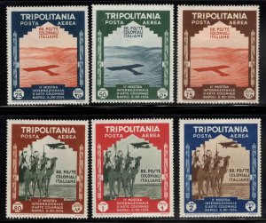 Tripolitania Scott C43-C48 MH* airmail stamps Colonial Exhibition