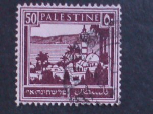 ​PALESTINE-1927- SC#78 TIBERIAS & SEA OF GALILEE USED VF 96 YEARS OLD-RARE