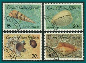 Cocos 1986 Shells and Molluscs 3,  used #141,142,143,145,SG141,SG142,SG143,SG145