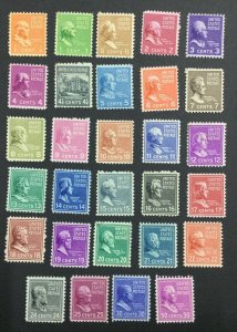 MOMEN: US STAMPS #803-831 MINT OG NH LOT #36836