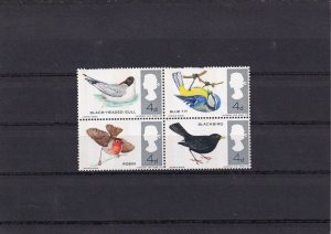 SA24b Great Britain 1966 Birds, block of 4