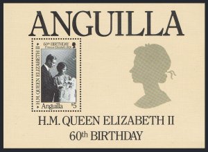 Anguilla 674-676,677,MNH.Mi 697-699,Bl.69. Queen Elizabeth II,60th birthday,1986